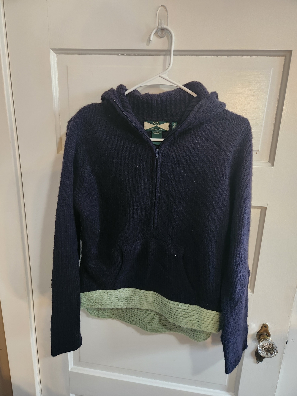 525 America Navy Hoodie with Mint Trim